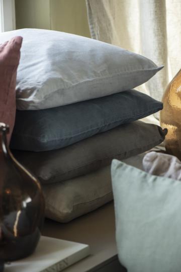 Pude - (50x50) Hør m/Fyld, Historical Blue