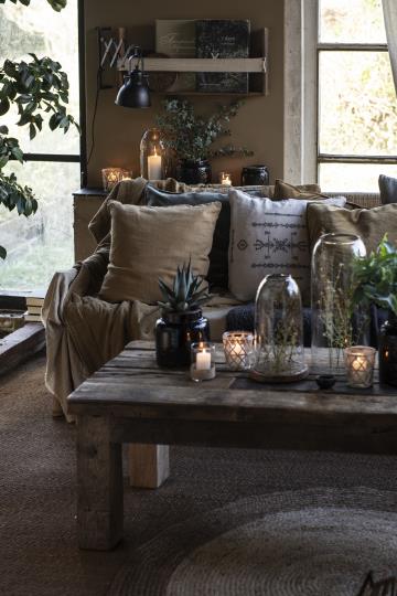 Pude - (50x50) Hør m/Fyld, Clay