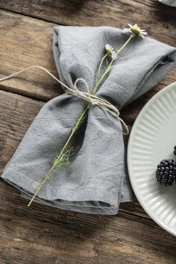 Stofserviet - Freja Hør/Bomuld, Smoke