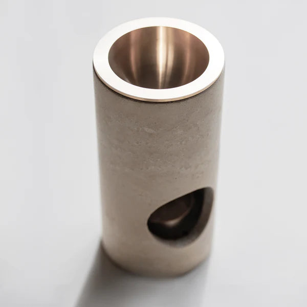 Monolith Aroma Lampe, Travertin & Messing