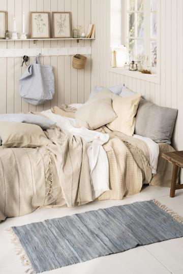 Pude - (50x70) Hør m/Fyld, Cafe Creme