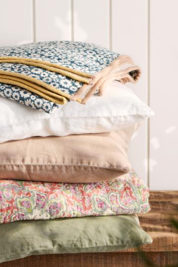 Tæppe - Quilt, Orange Paisleymønster