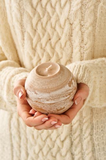 Kuglelys - Rustik, Hør