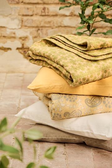 Tæppe - Quilt, Grønt Mønster