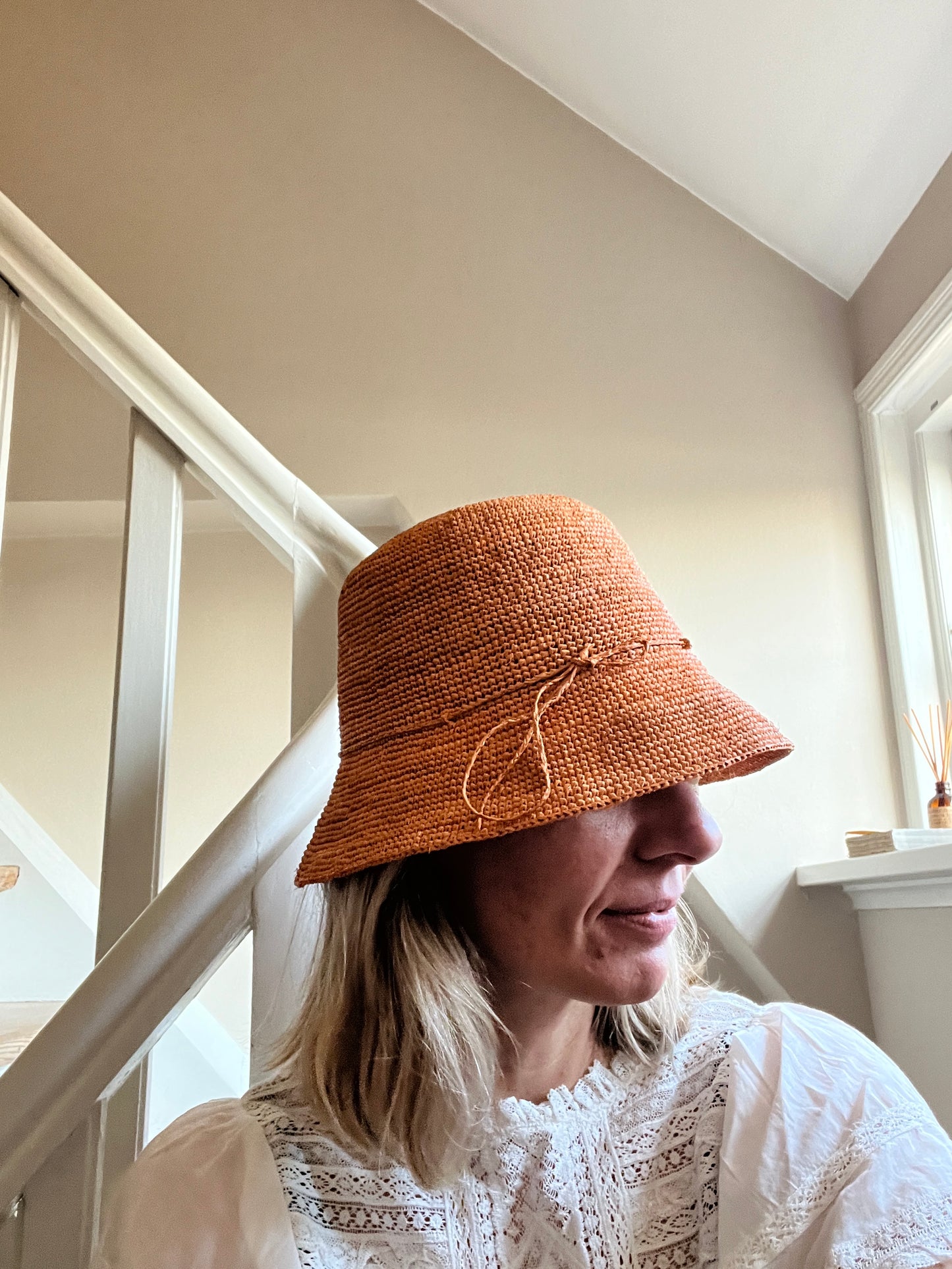 Hat - Raffia B7, Saumon