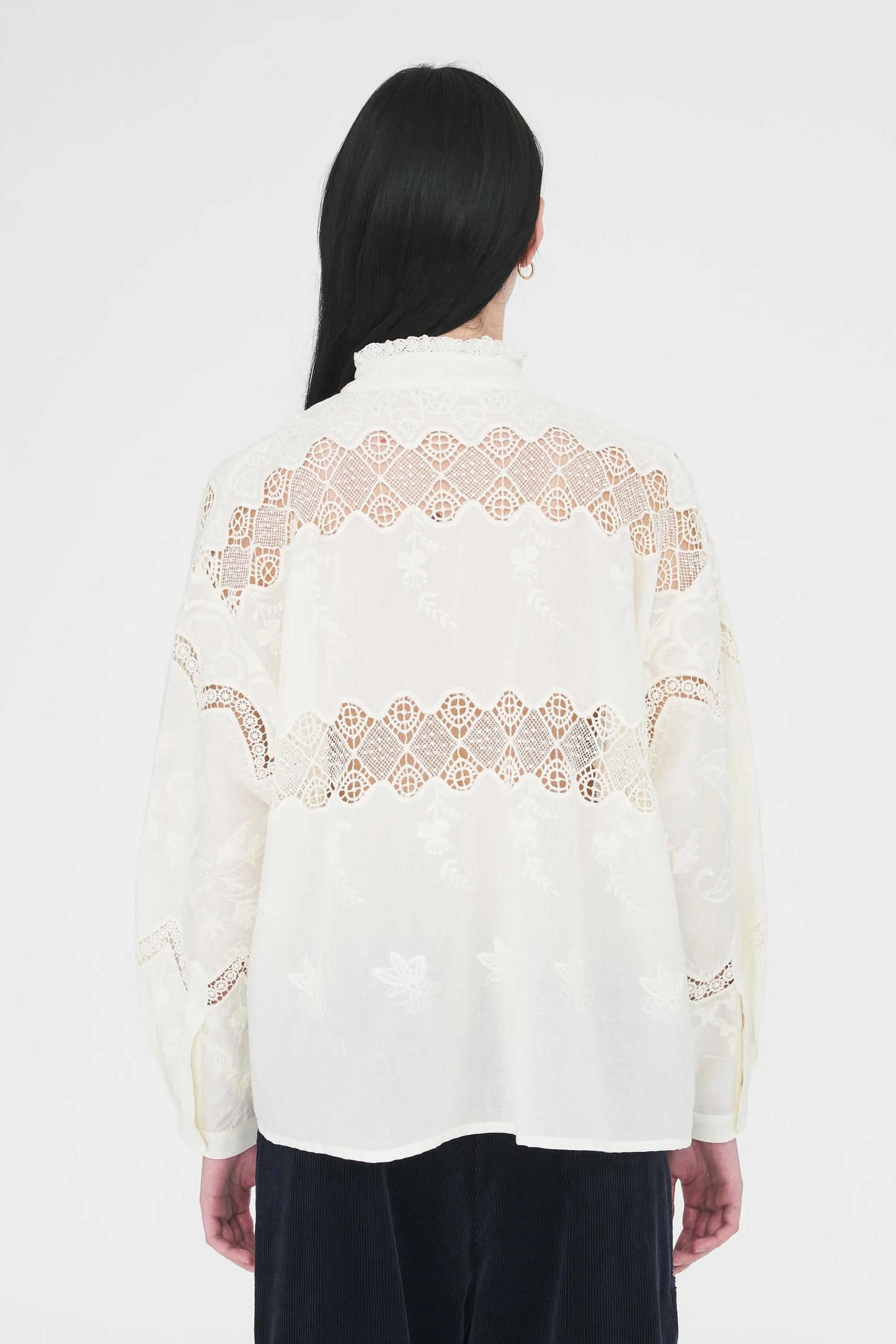 Bluse - Lace, Creme