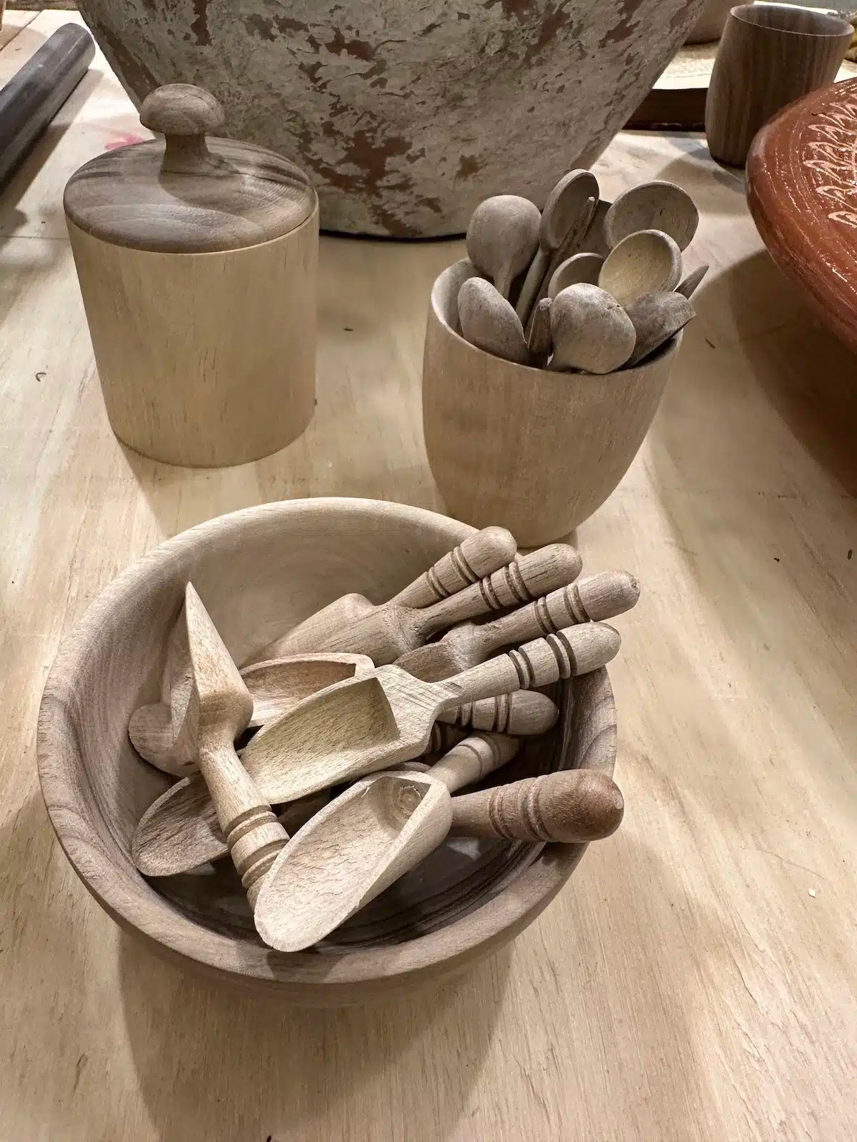 Krukke - Træ m/låg, Walnut