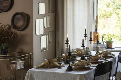 Kronelys - Hørgrå Rustik