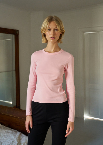 Langærmet T-Shirt - June, Rose