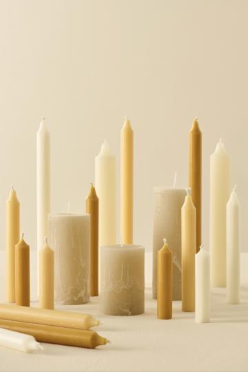 Bedelys - (11 cm), Elfenben Rustik