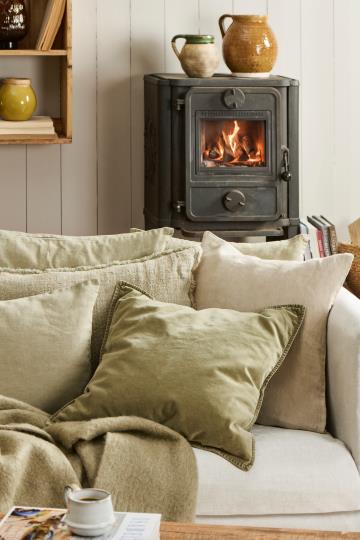 Pude - Hør, Eucalyptus Green