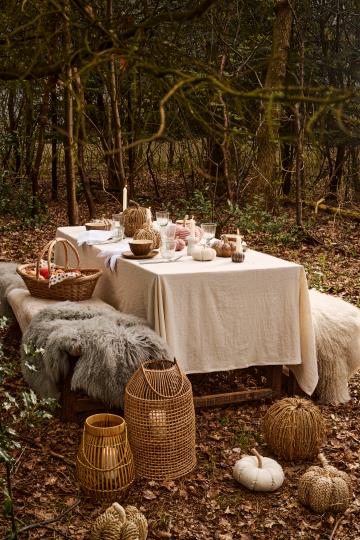 Stofserviet - Hvid m/Broderi