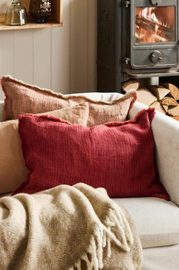 Pude - Hør, Rust/Bordeaux