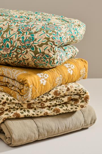 Tæppe - Paisleymønster, Mustard