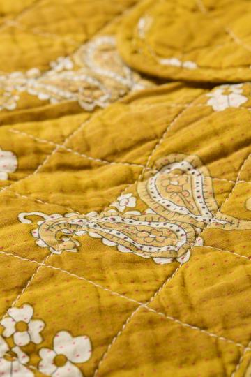 Tæppe - Paisleymønster, Mustard