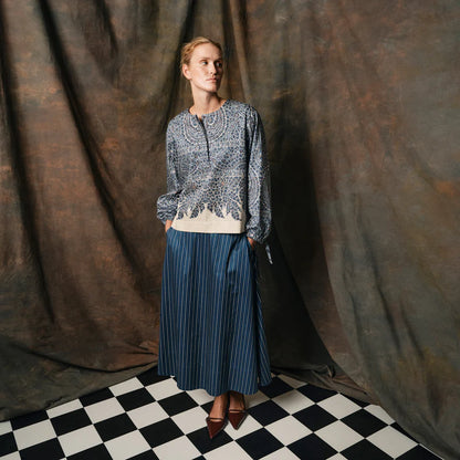 Top - Denise, Blå Paisley