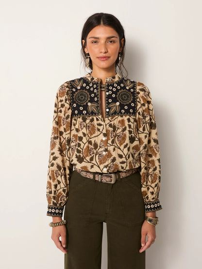 Skjorte - Amelia, Khaki Forest