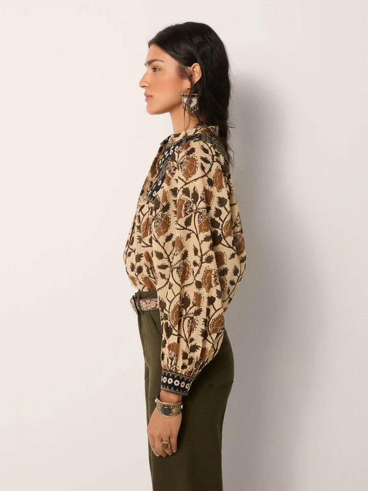 Skjorte - Amelia, Khaki Forest