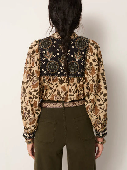 Skjorte - Amelia, Khaki Forest