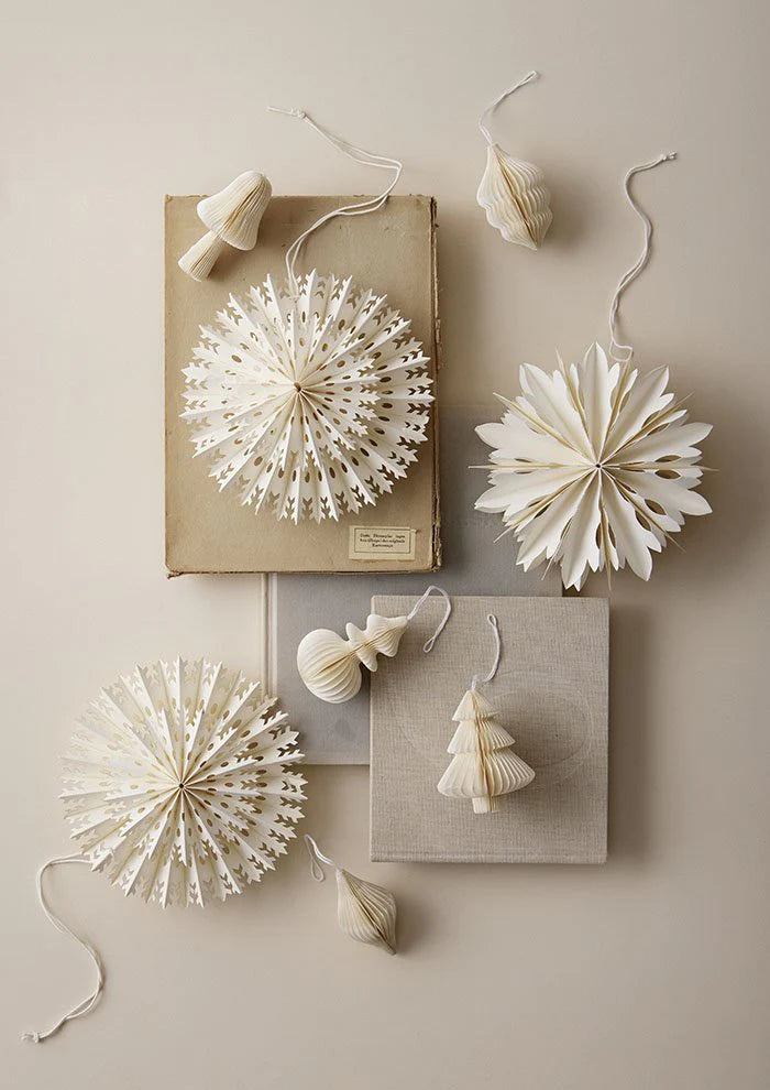 Julepynt - Paper Ornament Crystal White (21 cm)