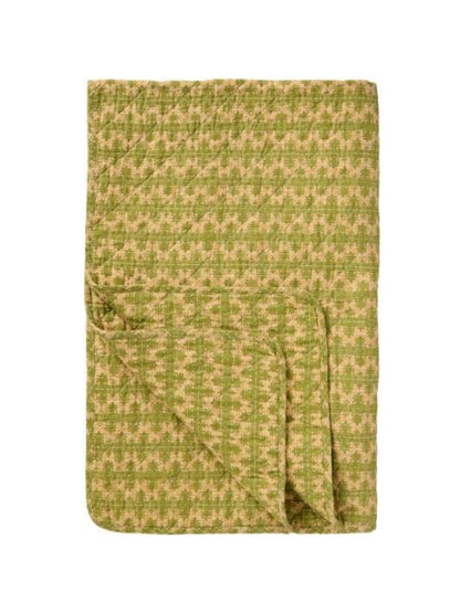 Tæppe - Quilt, Grønt Mønster