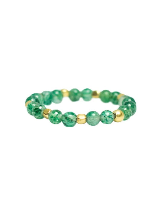 Ring - Stone Dot, Green Jade
