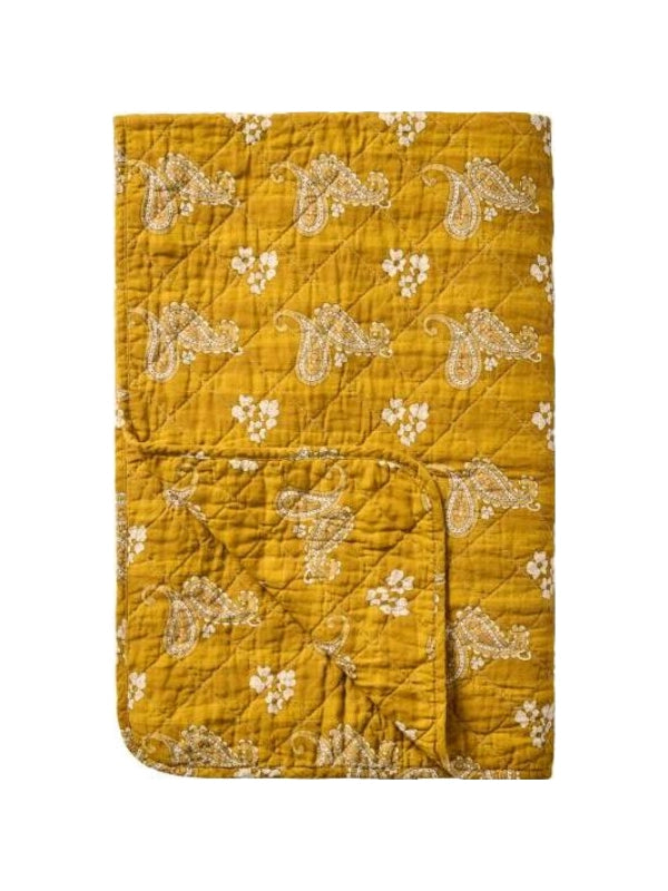 Tæppe - Paisleymønster, Mustard