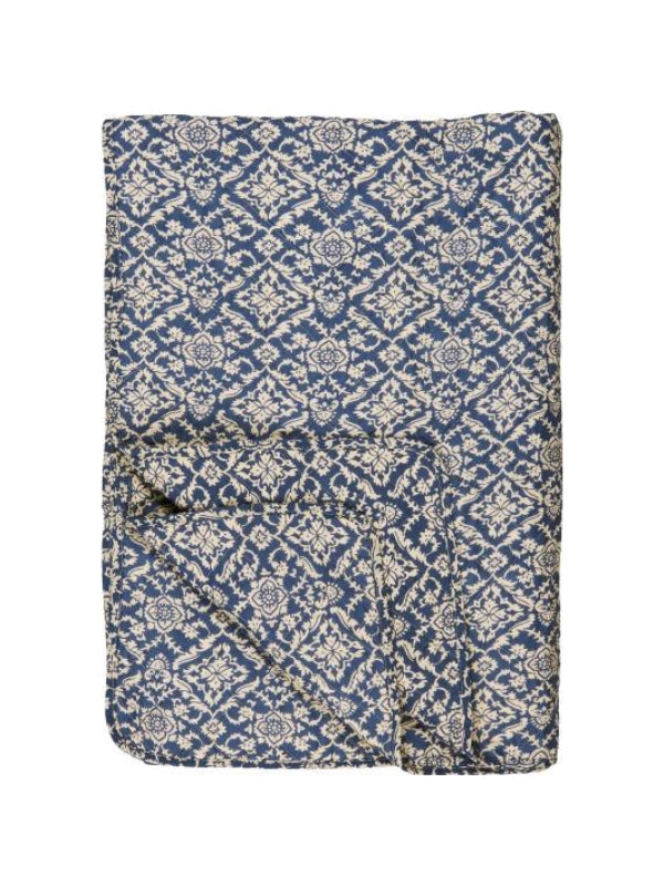Tæppe - Blokmønster, Blå