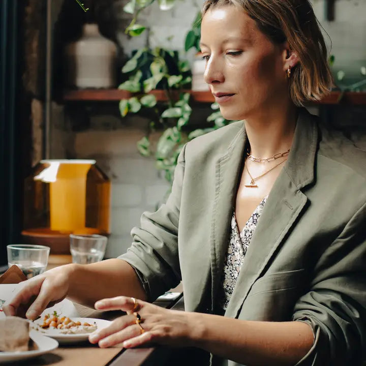 Halskæde - T-Bar Chain , Forgyldt