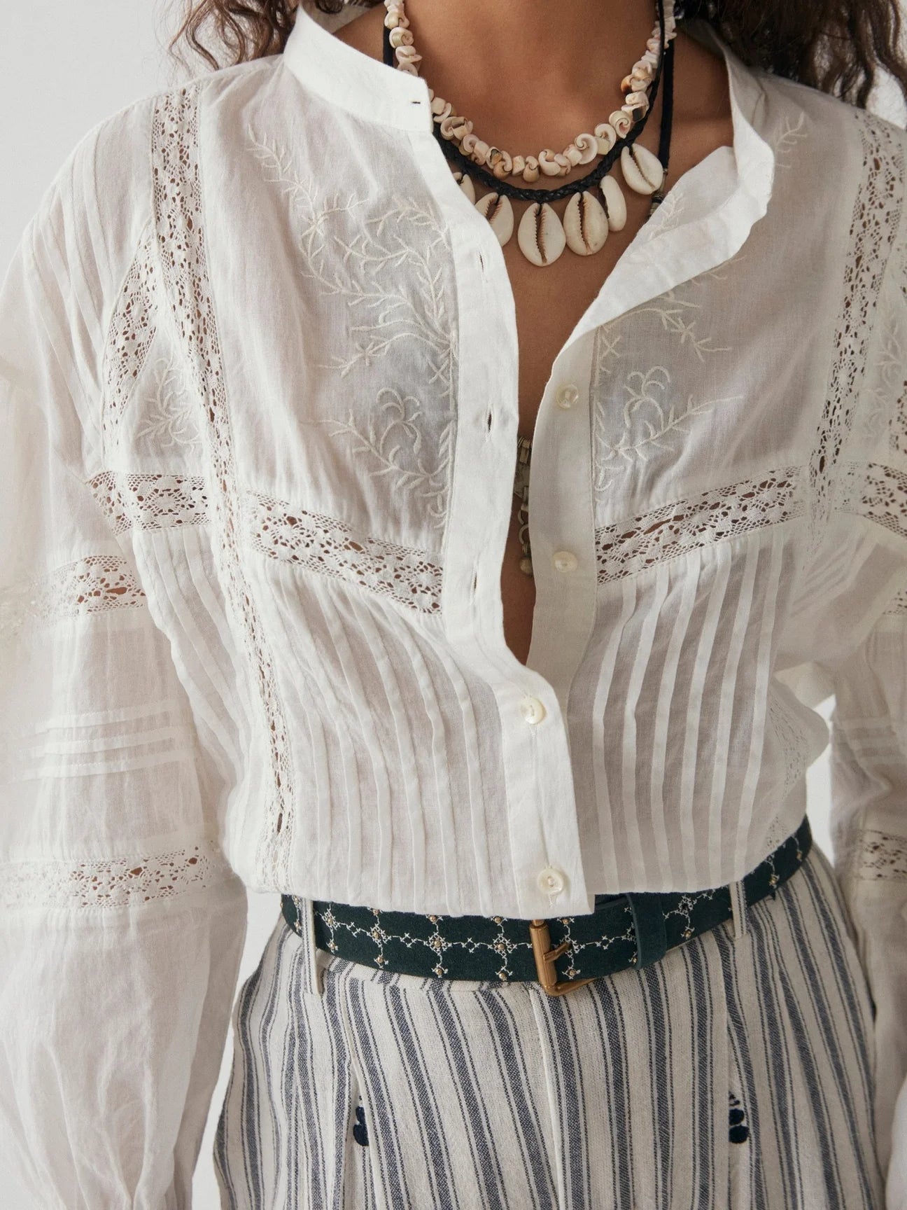 Skjorte - Cecilia (Coppola Lace), Lisbon White