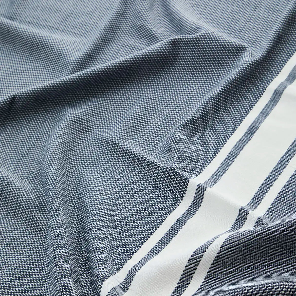 Håndklæde - Stribet Hammam (100x180 cm) Petrol/Hvid