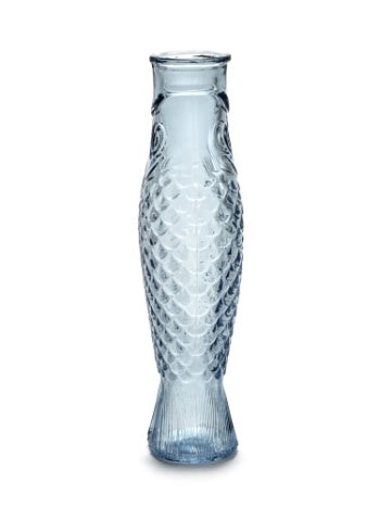 Vandflaske - Bottle Fish&fish, Transparent Blue