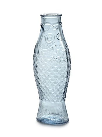 Vandflaske - Bottle Fish&fish, Transparent Blue