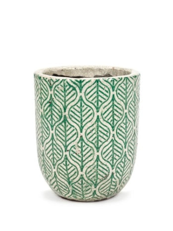 Krukke - Flower Pot (S) Green White Indian Summer