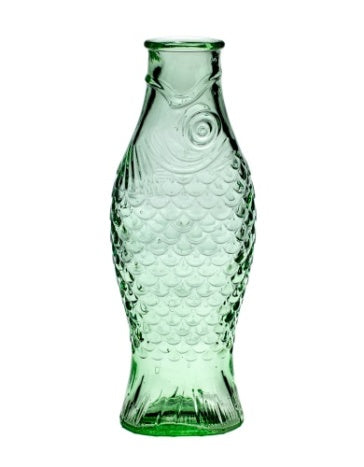 Vandflaske - Bottle Fish&fish, Transparent Green
