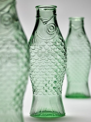 Vandflaske - Bottle Fish&fish, Transparent Green