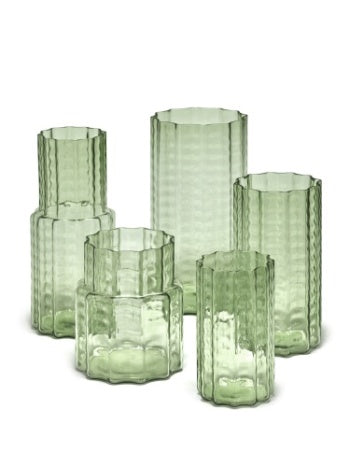 Vase - Vase 04 Green Transparant Waves